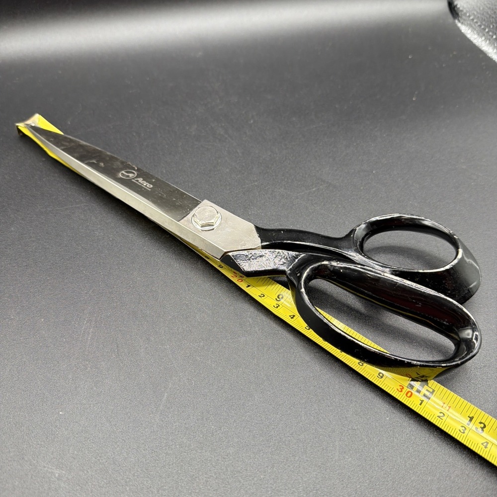 Vintage 12 Inch Tailor Shears | Offset Industrial Fabric Scissors
